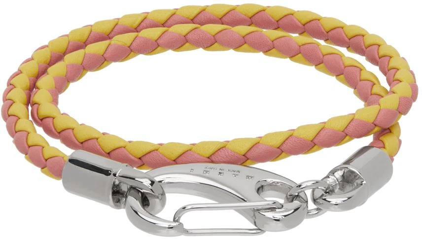 商品Marni|Yellow & Pink Braided Leather Bracelet,价格¥673,第2张图片详细描述