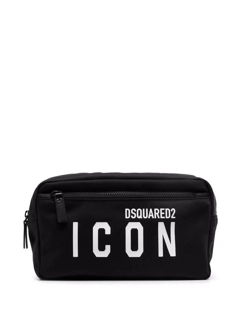 商品DSQUARED2|DSQUARED2 logo-print zipped wash bag,价格¥1465,第1张图片