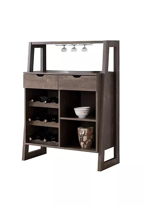 商品belk|Range Stylish Wooden Wine Cabinet With Sled Legs And Spacious Storage Brown,价格¥1872,第1张图片