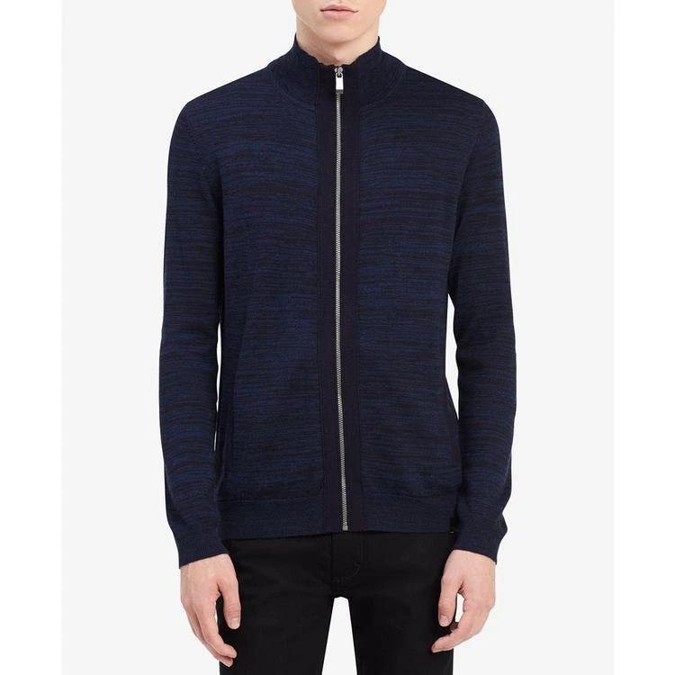 商品Calvin Klein|Men's Merino Zip-Up Sweater, Created for Macy's,价格¥243,第4张图片详细描述