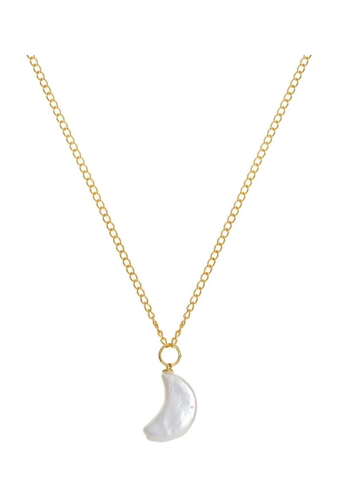 商品FREYA ROSE|Moon pearl necklace 22ct gold vermeil,价格¥820,第1张图片