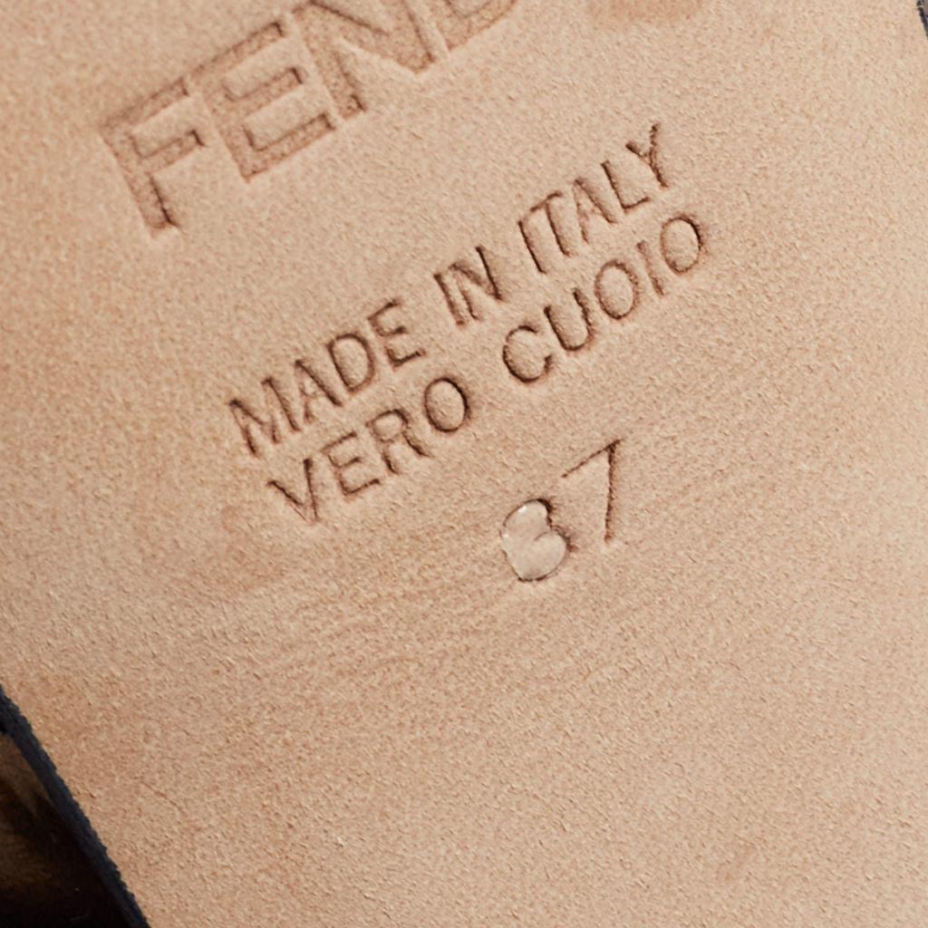 Fendi Olive Green /Gold Suede and Patent Leather Fendista Platform Pumps Size 37商品第8张图片规格展示