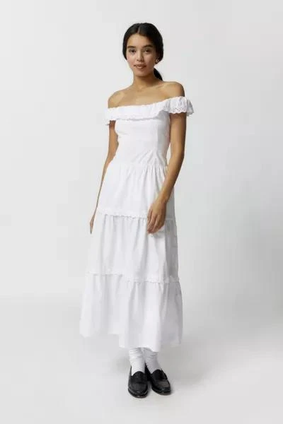 商品Motel|Motel Helpa Tiered Bardot Midi Dress,价格¥544,第1张图片