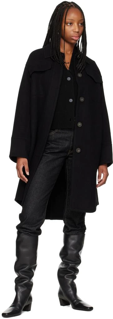 商品Vince|Black Brushed Coat,价格¥1453,第4张图片详细描述