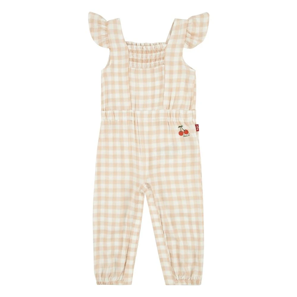 商品Levi's|Baby Girls Smocked Sleeveless Jumpsuit,价格¥106,第1张图片