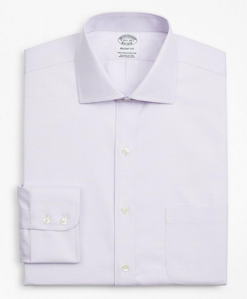 商品Brooks Brothers|Stretch Regent Regular-Fit Dress Shirt, Non-Iron Twill English Collar Micro-Check,价格¥375-¥525,第4张图片详细描述