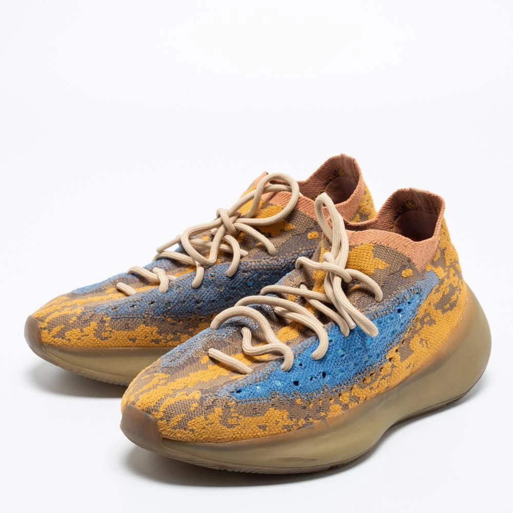商品[二手商品] YEEZY|Yeezy x Adidas Multicolor Knit Fabric Boost 380 Blue Oat Reflective Sneakers Size 43 1/3,价格¥1129,第2张图片详细描述