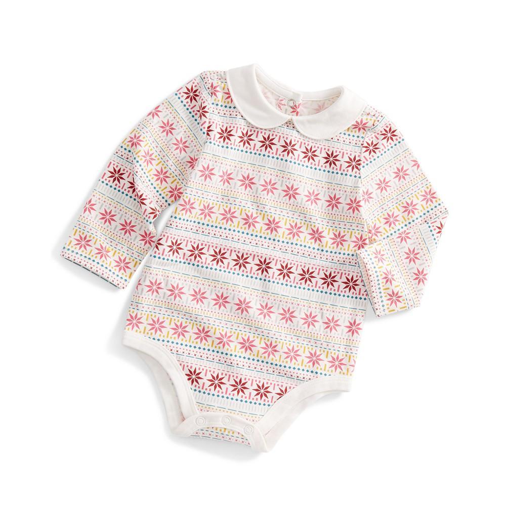 商品First Impressions|Baby Girls Fair Isle Bodysuit, Created for Macy's,价格¥74,第1张图片