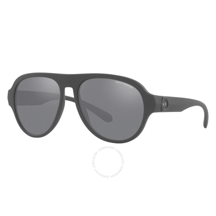 商品Armani Exchange|Grey Mirror Pilot Men's Sunglasses AX4126SU 83016G 58,价格¥298,第1张图片