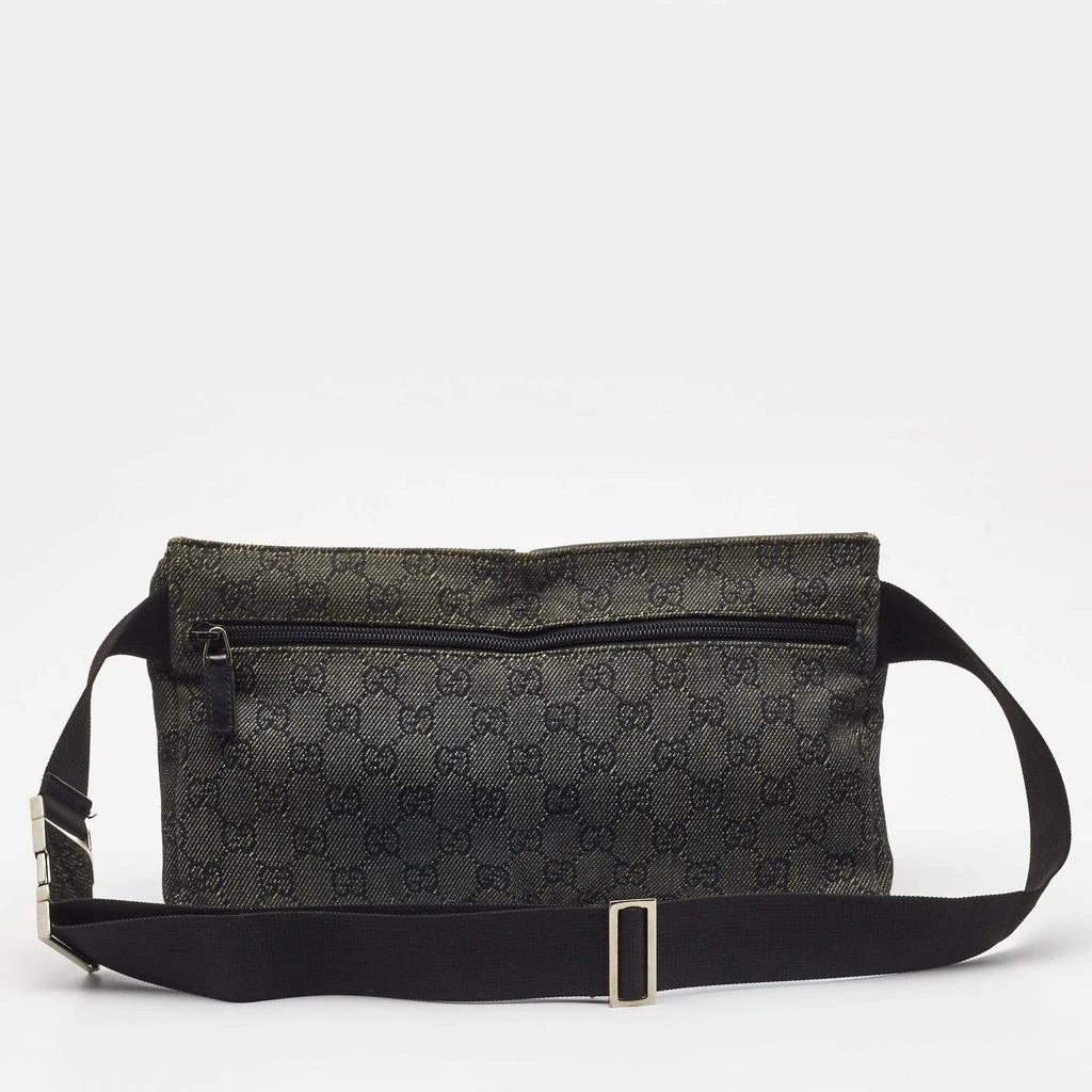 商品[二手商品] Gucci|Gucci Black GG Denim and Leather Double Pocket Belt Bag,价格¥3341,第4张图片详细描述