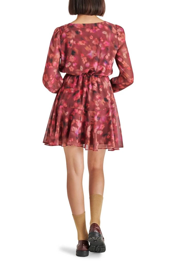 商品Steve Madden|Kara Print Tie Waist Long Sleeve Minidress,价格¥134,第2张图片详细描述