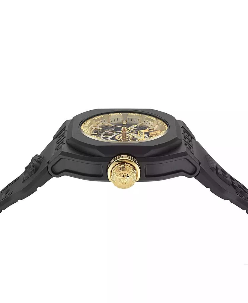 商品Versace|Men's Swiss Automatic V-Legend Skeleton Black Rubber Strap Watch 42mm,价格¥16416,第2张图片详细描述