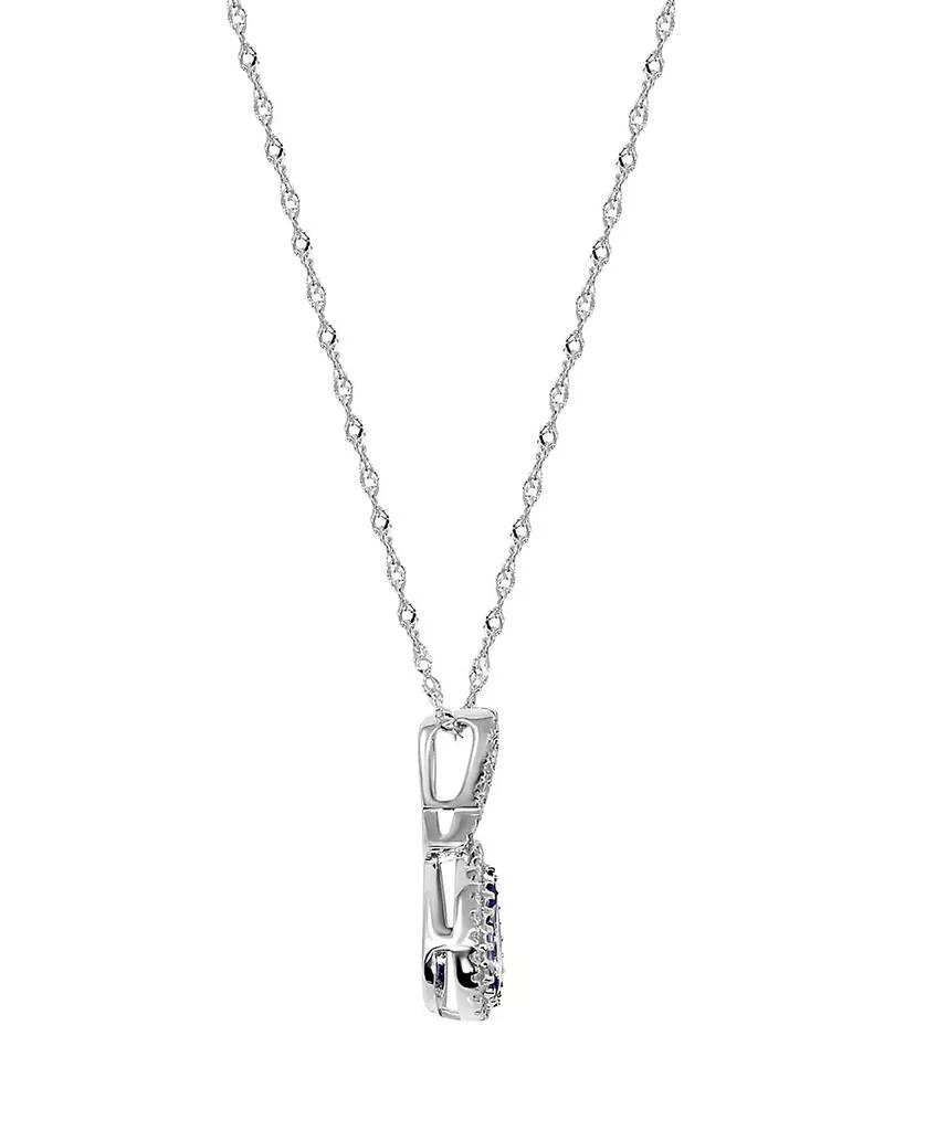 商品Macy's|Tanzanite (5/8 ct. tw.) & Diamond (1/10 ct. t.w.) Pear Halo Pendant Necklace in 14k White Gold, 16" + 2" extender,价格¥5175,第2张图片详细描述