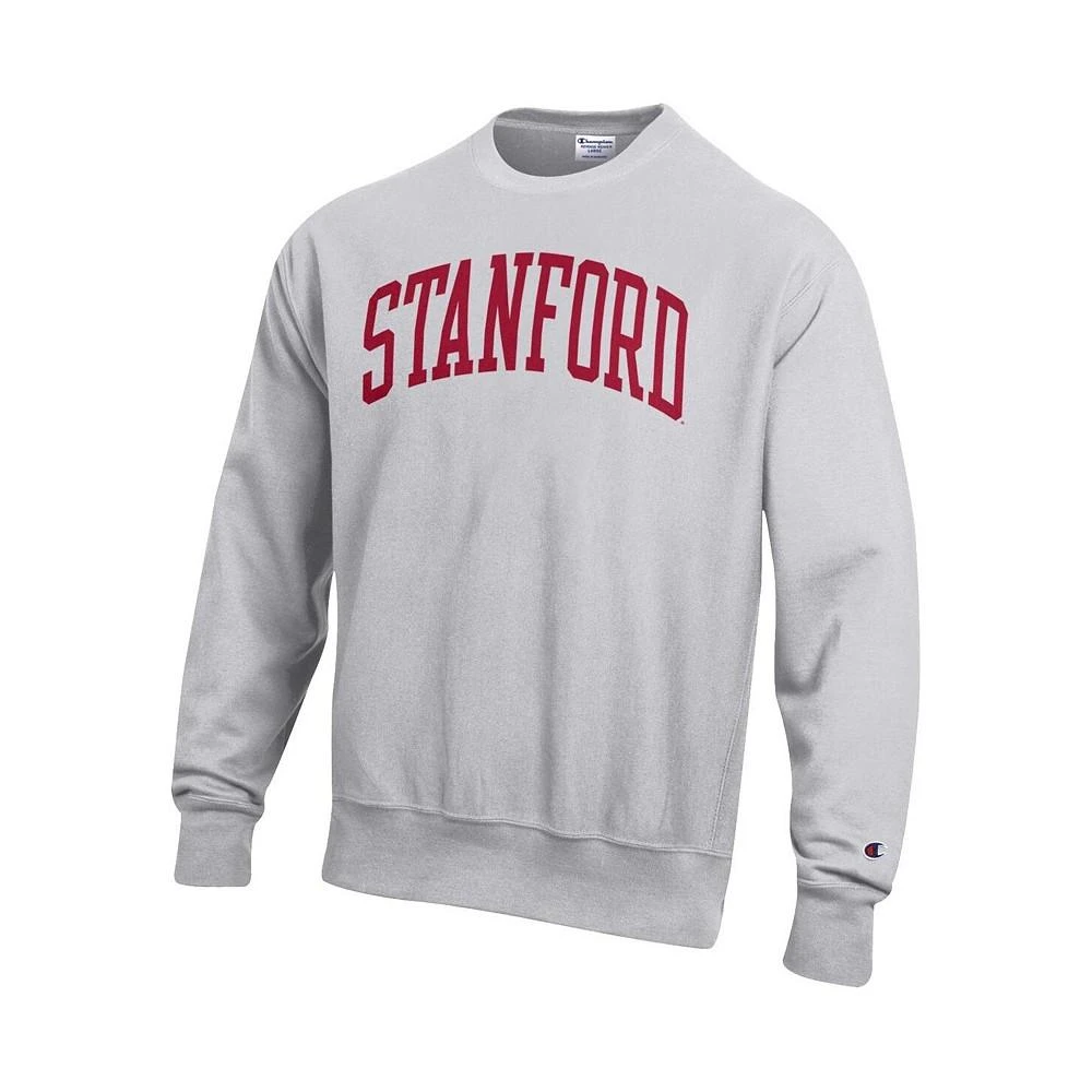 商品CHAMPION|Men's Heathered Gray Stanford Cardinal Arch Reverse Weave Pullover Sweatshirt,价格¥551,第2张图片详细描述