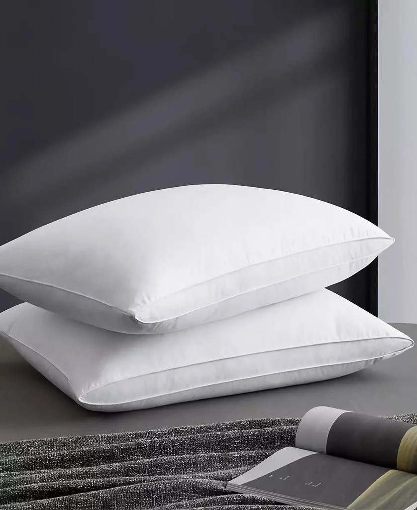 商品UNIKOME|100% Cotton Medium Soft Down and Feather Gusseted 2-Pack Pillows, King,价格¥348,第1张图片