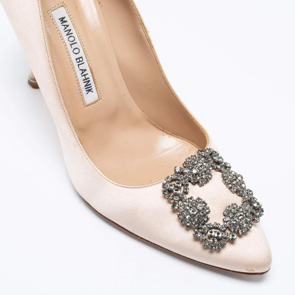Manolo Blahnik Beige Satin Hangisi Pumps Size 38.5 商品