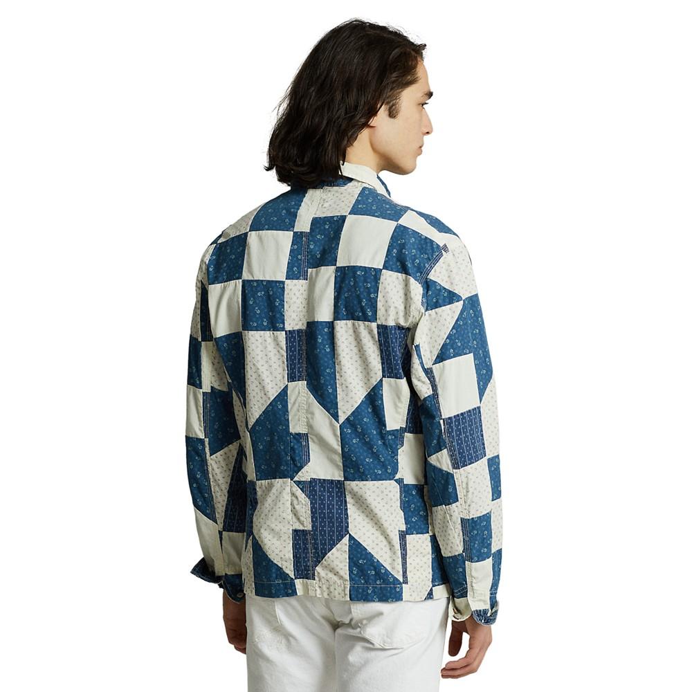 Men's Patchwork Cotton-Linen Shirt Jacket商品第2张图片规格展示