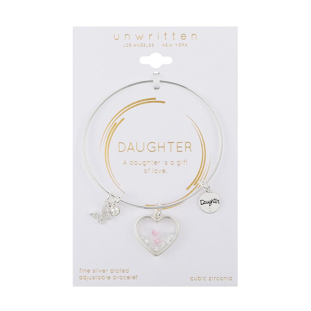 Fine Silver-Plated Shaker "Daughter" Multi Charm Bangle Bracelet商品第2张图片规格展示