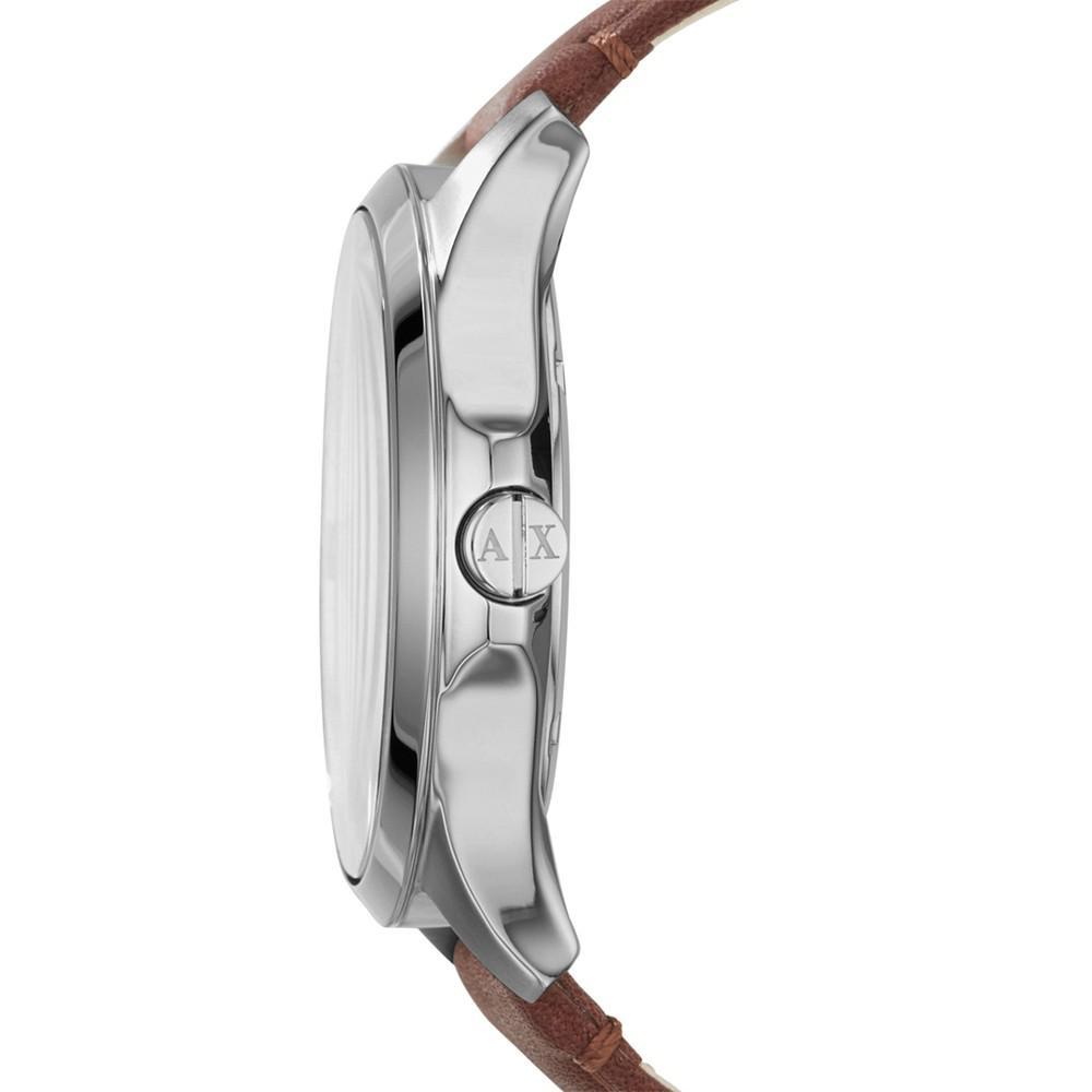 商品Armani Exchange|Men's Brown Leather Strap Watch 46mm AX2133,价格¥1118,第4张图片详细描述