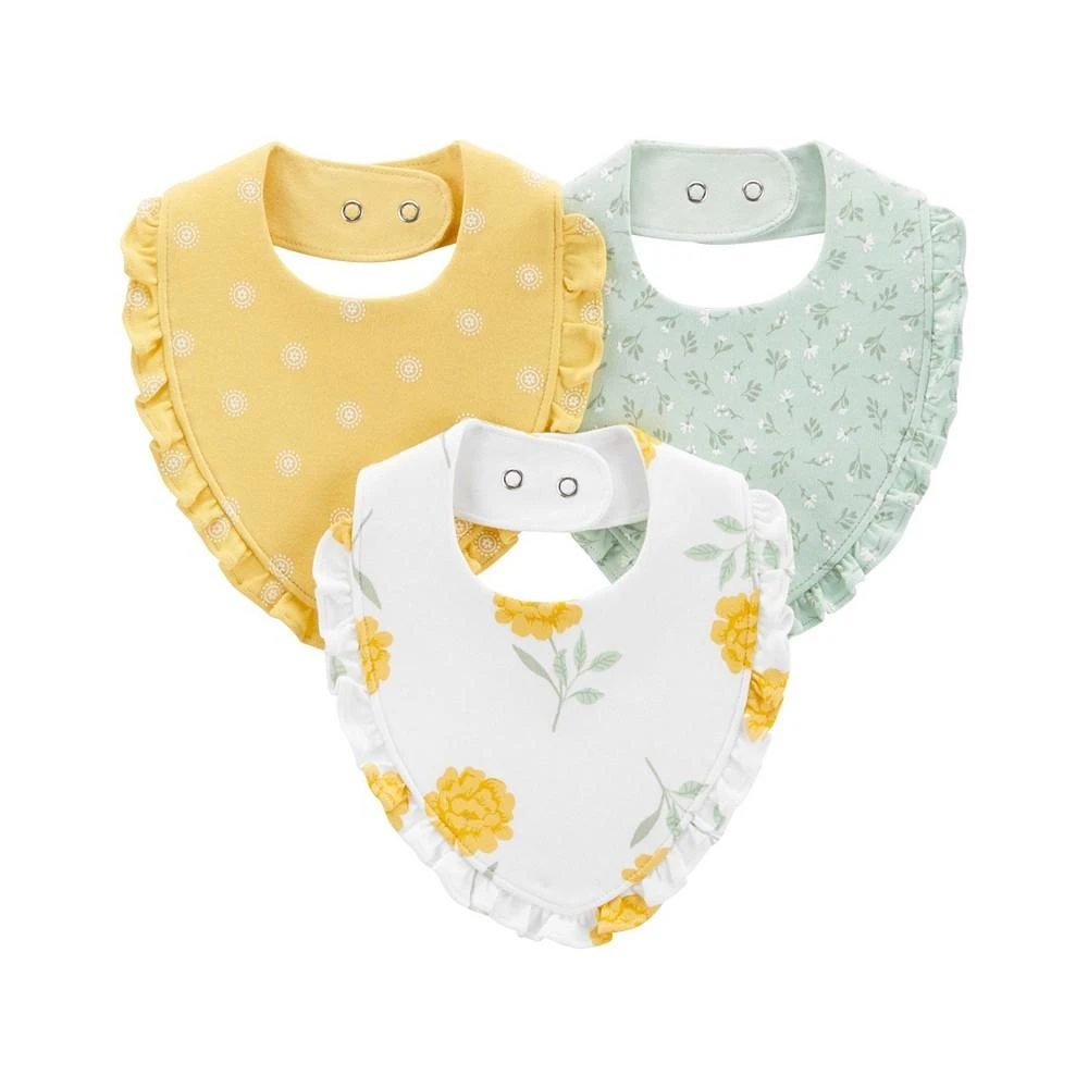 商品Carter's|Baby Girls My First Love Floral Bibs, Pack of 3,价格¥59,第1张图片