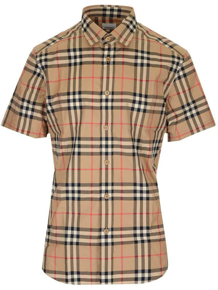 商品Burberry|Burberry Vintage Check Print Short Sleeved Shirt,价格¥3467,第1张图片