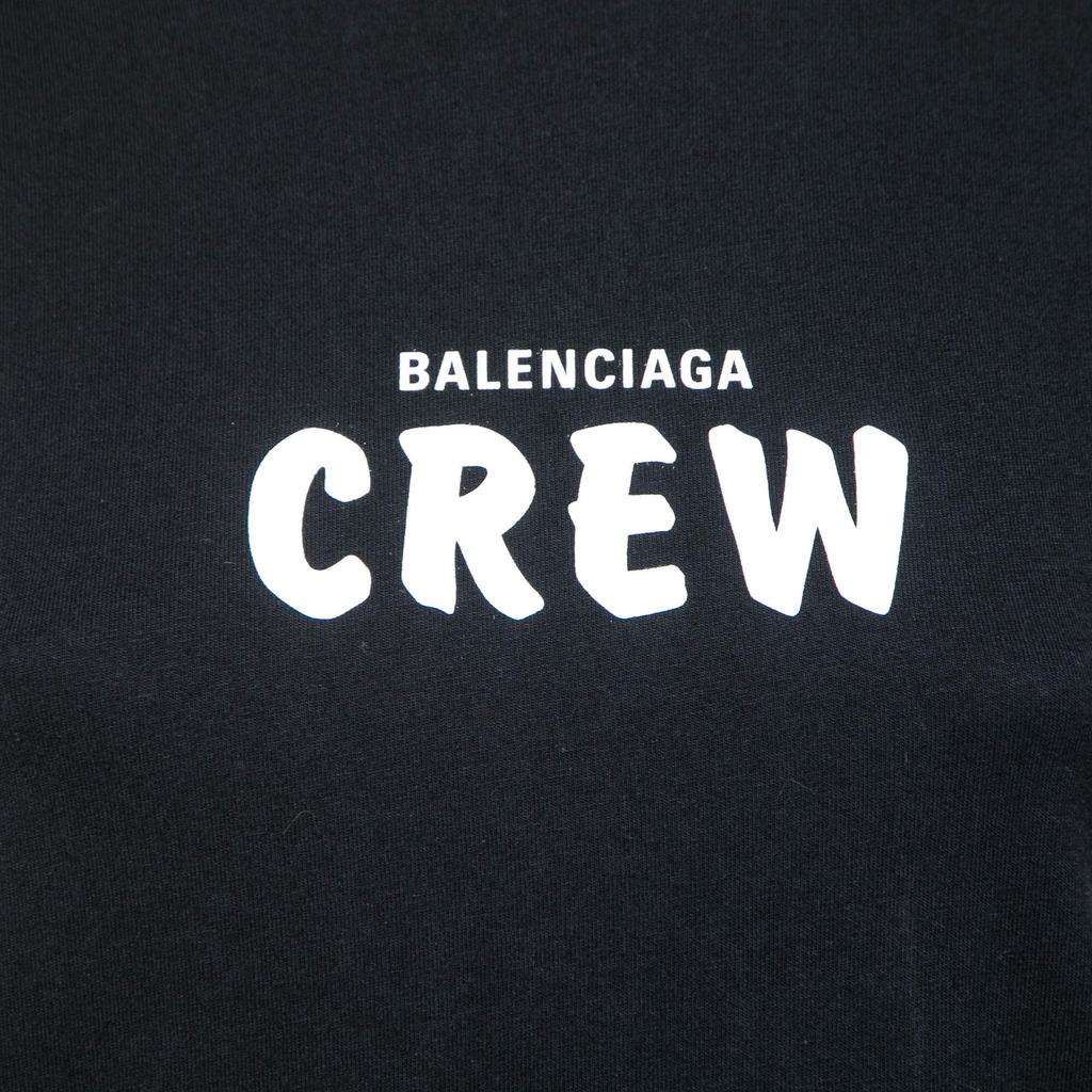 Balenciaga Black Logo Print Cotton Crewneck T-Shirt XS商品第3张图片规格展示