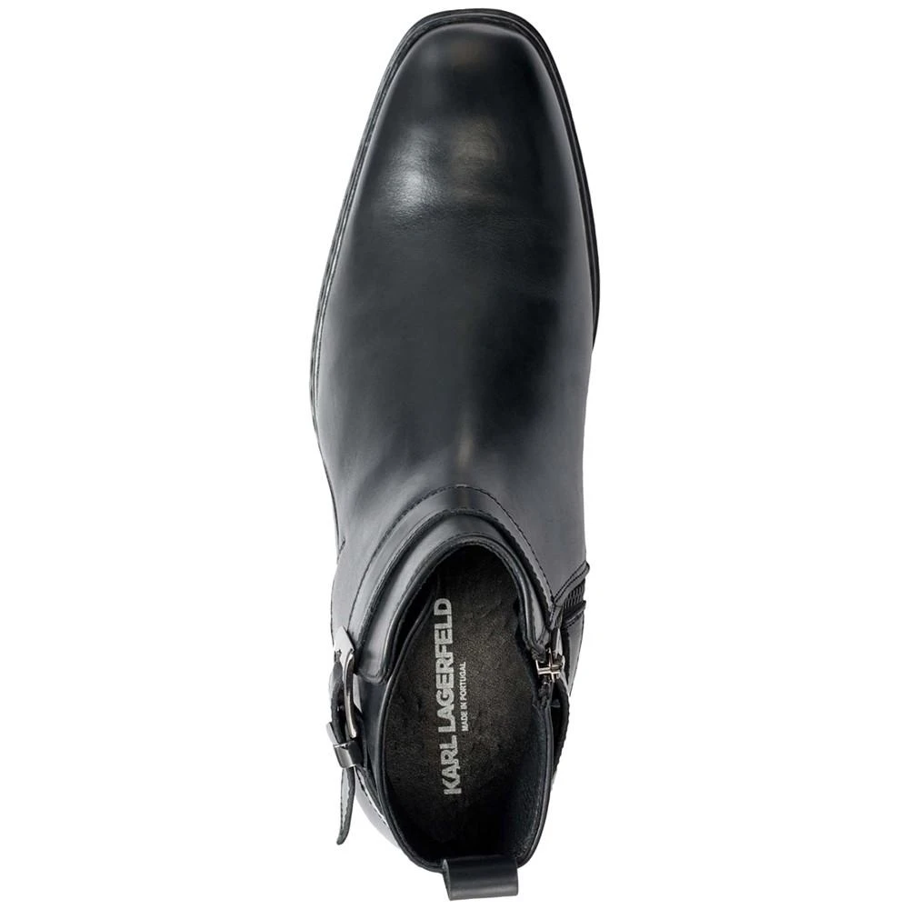 商品Karl Lagerfeld Paris|Men's Leather Side-Zip Buckle Boots,价格¥1859,第5张图片详细描述