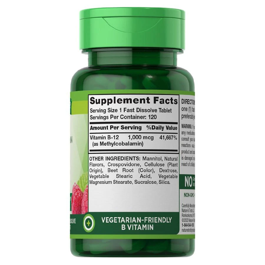 商品Nature's Truth|Methylcobalamin B-12 1, 000 mcg Berry,价格¥73,第3张图片详细描述