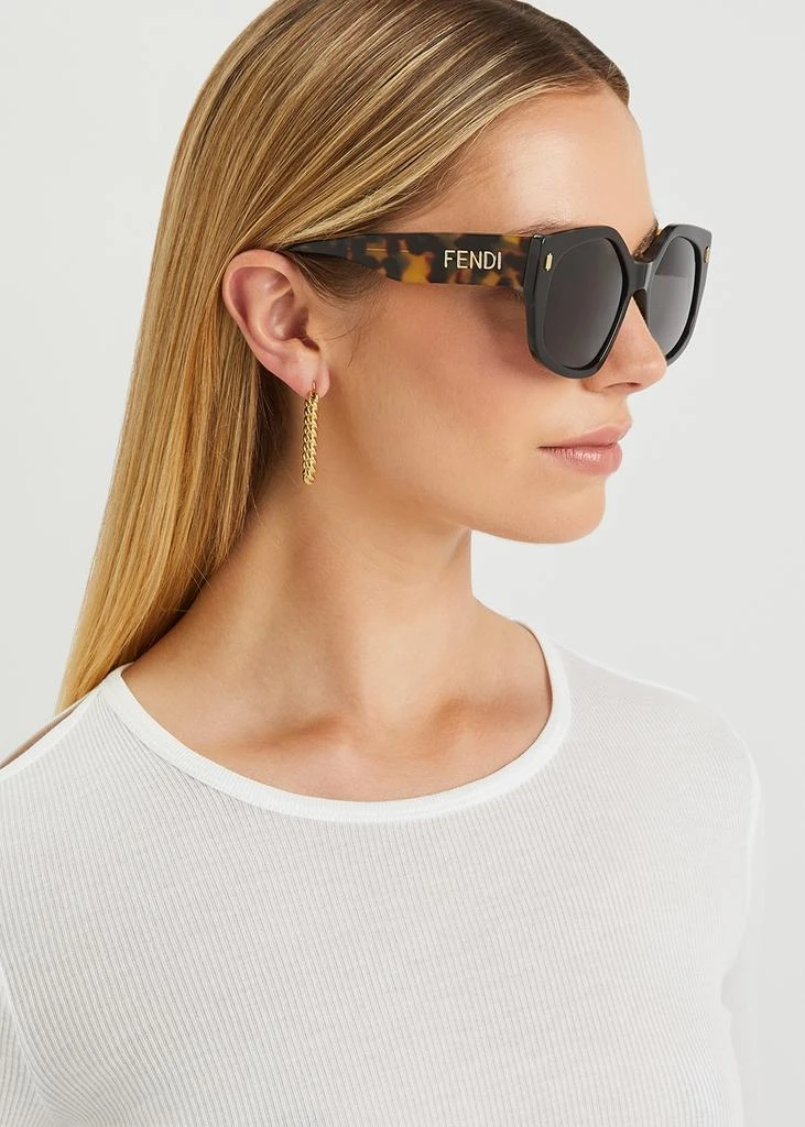 商品Fendi|Fendi Bold black oversized sunglasses,价格¥2734,第4张图片详细描述