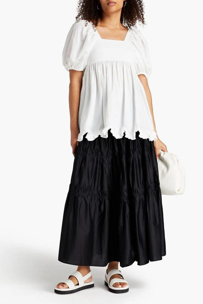 商品CECILIE BAHNSEN|Vega gathered taffeta top,价格¥1571,第2张图片详细描述