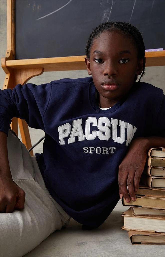 商品PacSun Kids|Navy Sport Crew Neck Sweatshirt,价格¥68,第3张图片详细描述