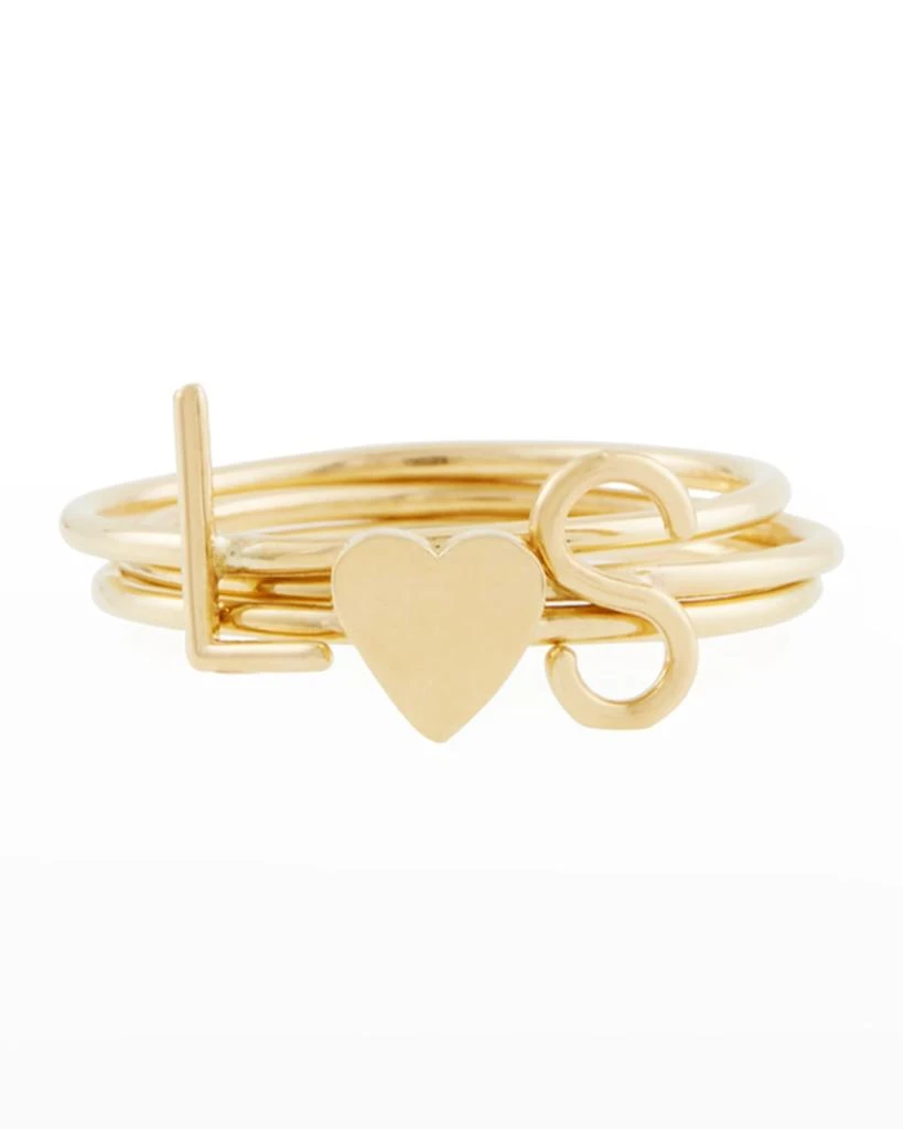 商品Sarah Chloe|Mini Amelia 14K Gold Initial Stacking Ring,价格¥1529,第1张图片