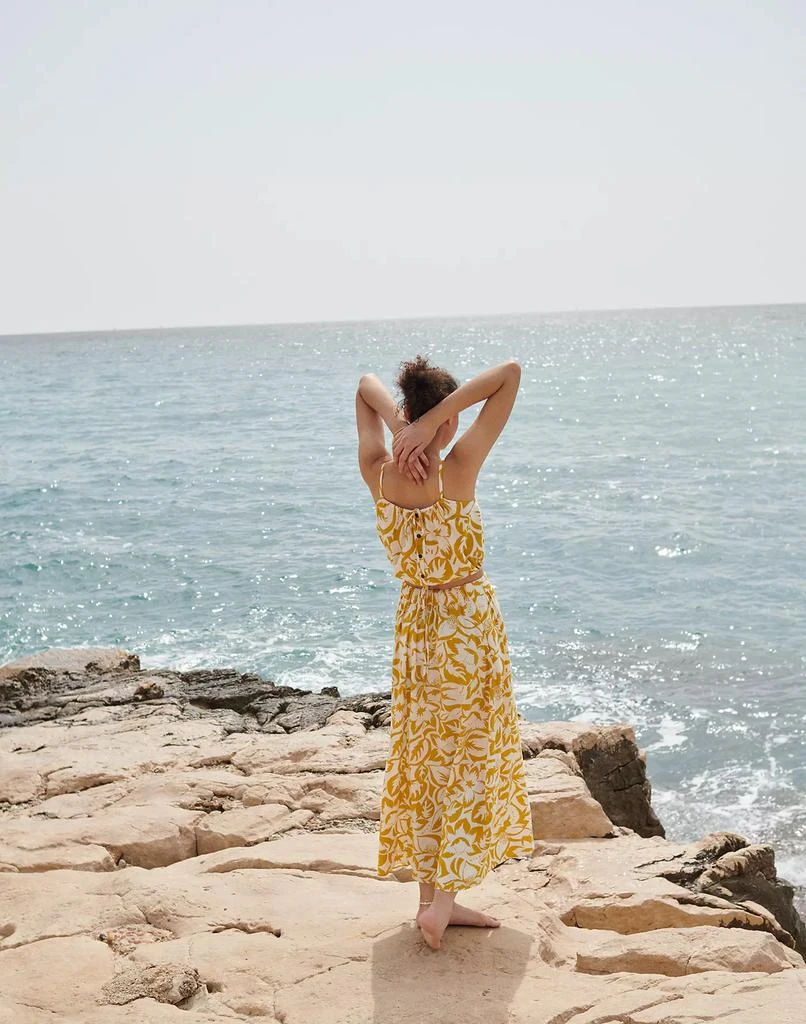 商品Madewell|Linen-Blend Meriden Top in Tropicale Floral,价格¥240,第4张图片详细描述