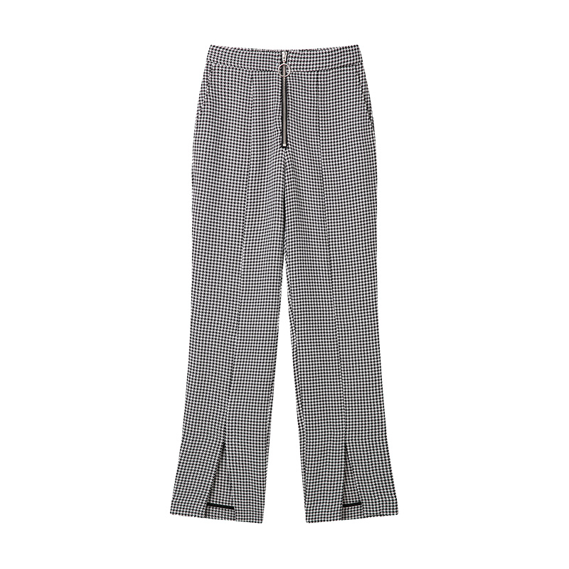 Addison千鸟格摩登时髦前开衩高腰裤 | Addison Pants -  Houndstooth商品第5张图片规格展示