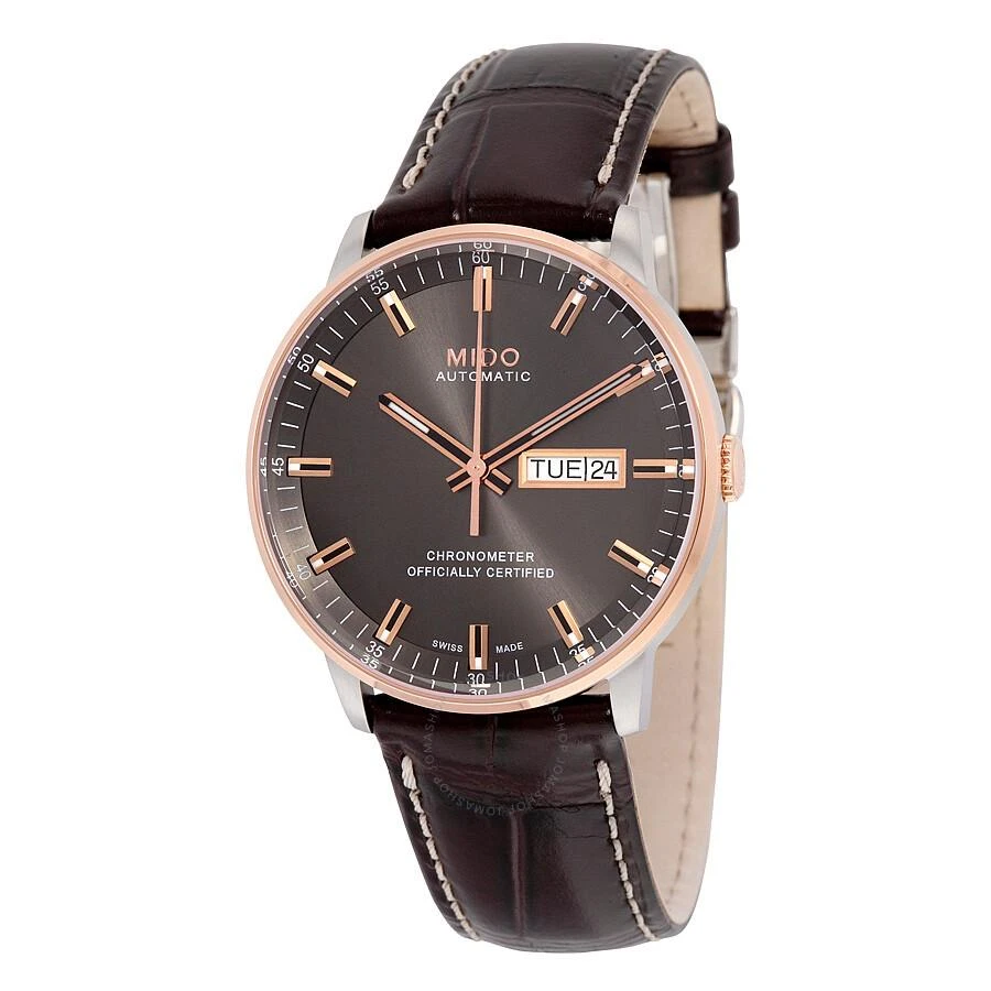 商品MIDO|Commander II Grey Dial Maroon Leather Men's Watch M0214312606100,价格¥7132,第1张图片