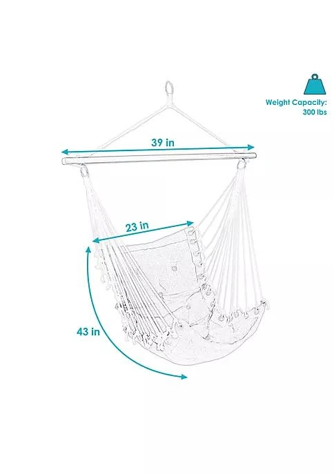 商品Sunnydaze Decor|Decor Polyester Fabric Victorian Hammock Chair With Cushion   Red,价格¥472,第4张图片详细描述