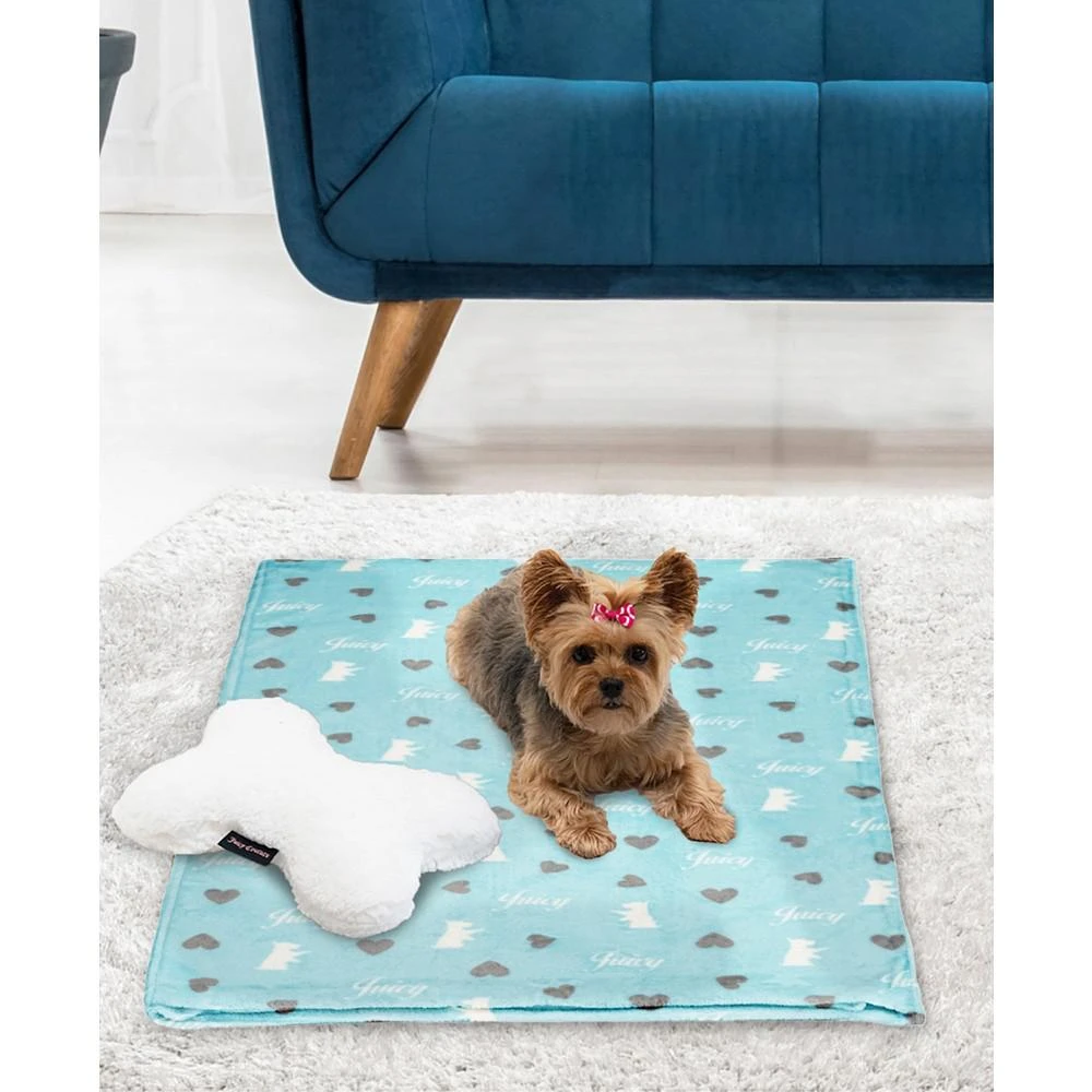 2-Piece Set Pet Throw Blanket Bone Pillow, Scottie Hearts 商品