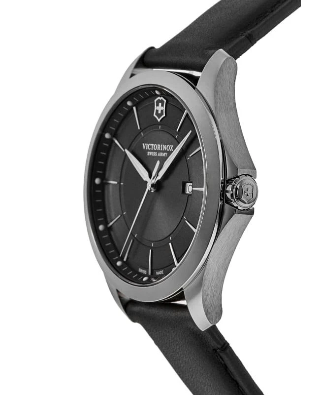 商品Swiss Army|Victorinox Swiss Army Alliance Quartz Black Dial Leather Strap Men's Watch 241904,价格¥1845,第3张图片详细描述