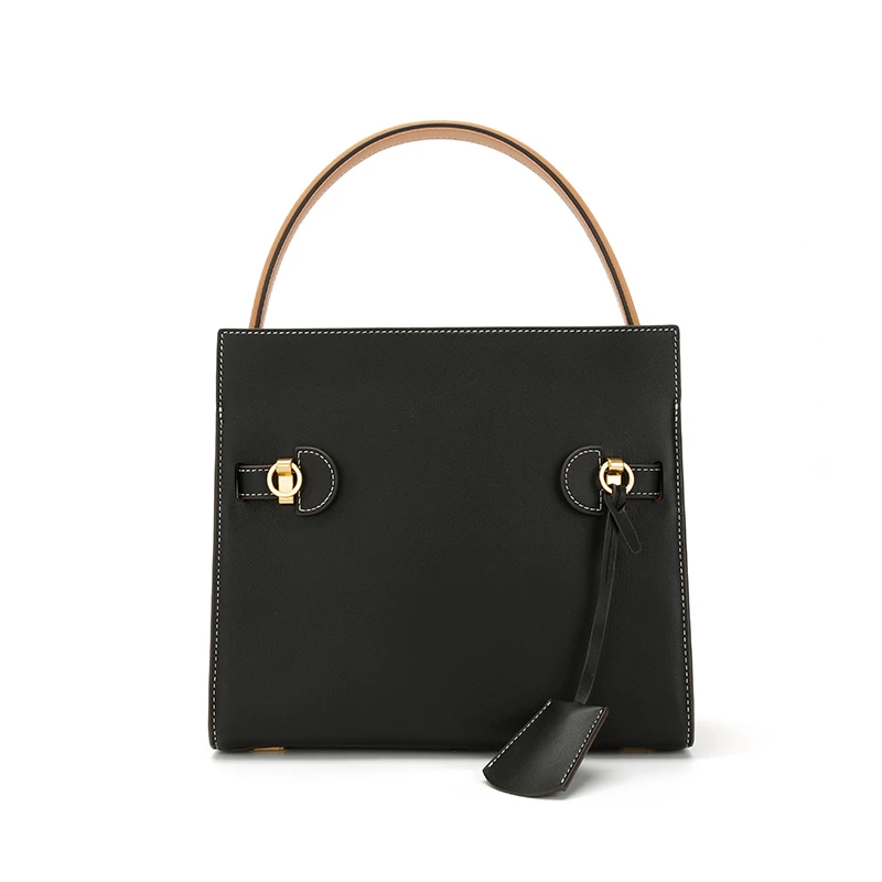 TORY BURCH Lee Radziwill Double哑光高级精致 牛皮 单肩斜挎手提包 小号 女款 黑色 商品