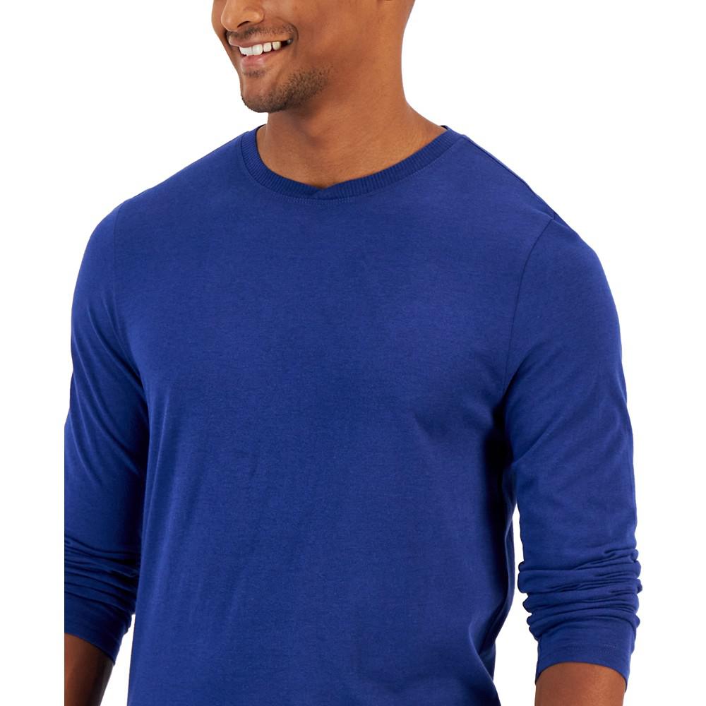 Men's Solid Long-Sleeve Pajama Top T-Shirt, Created for Macy's商品第3张图片规格展示