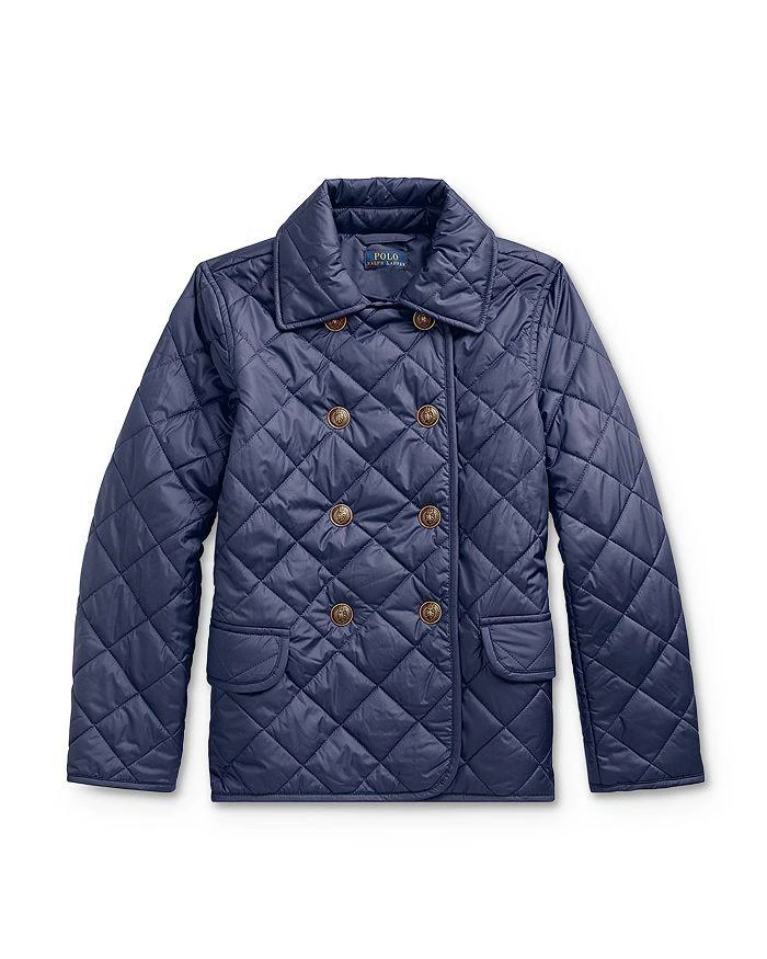 商品Ralph Lauren|Girls' Quilted Double-Breasted Jacket - Big Kid,价格¥517,第1张图片