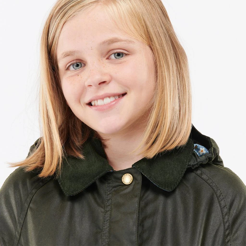 商品Barbour|Barbour Girls' Hooded Beadnall Jacket - Fern/Folky Floral,价格¥642,第2张图片详细描述