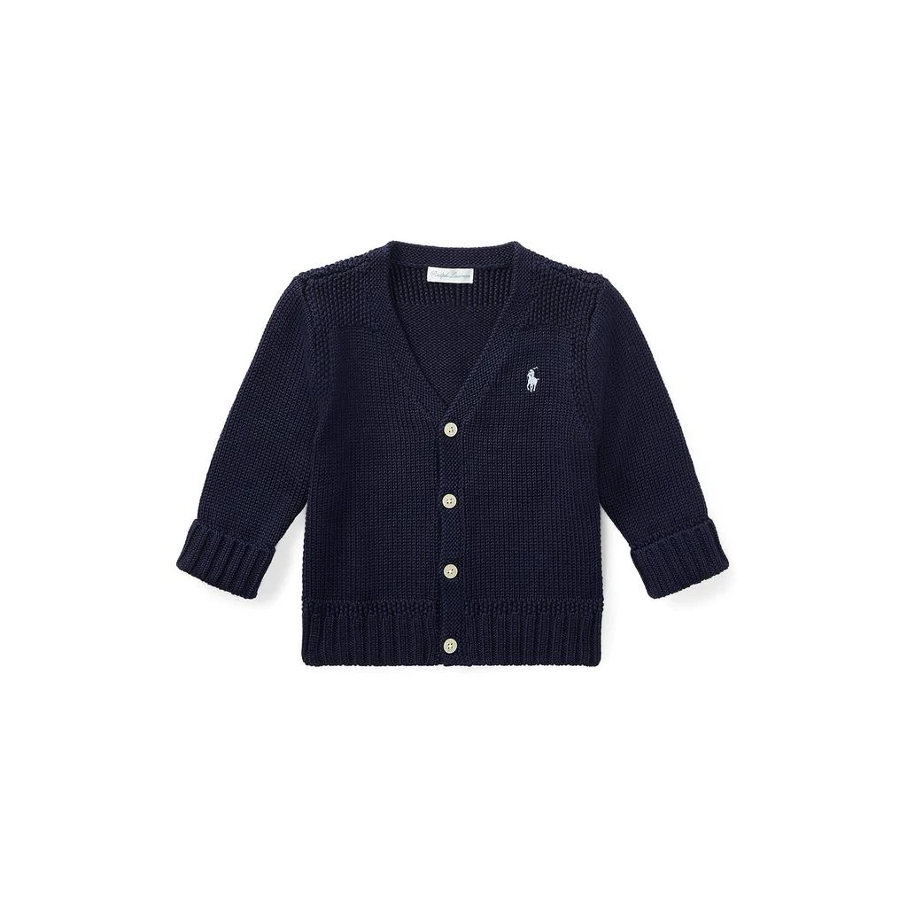 商品Ralph Lauren|Combed Cotton V-Neck Cardigan (Infant),价格¥364,第1张图片