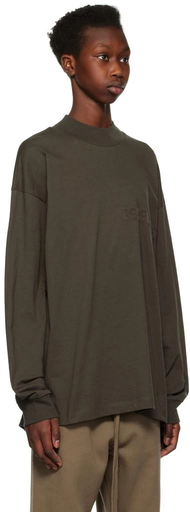 商品Essentials|Gray Flocked Long Sleeve T-Shirt,价格¥451,第2张图片详细描述
