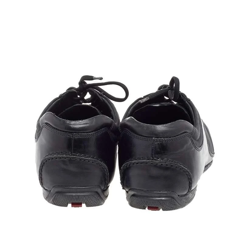 商品[二手商品] Prada|Prada Sport Black Leather And Nylon Low Top Sneakers Size 42,价格¥1864,第5张图片详细描述