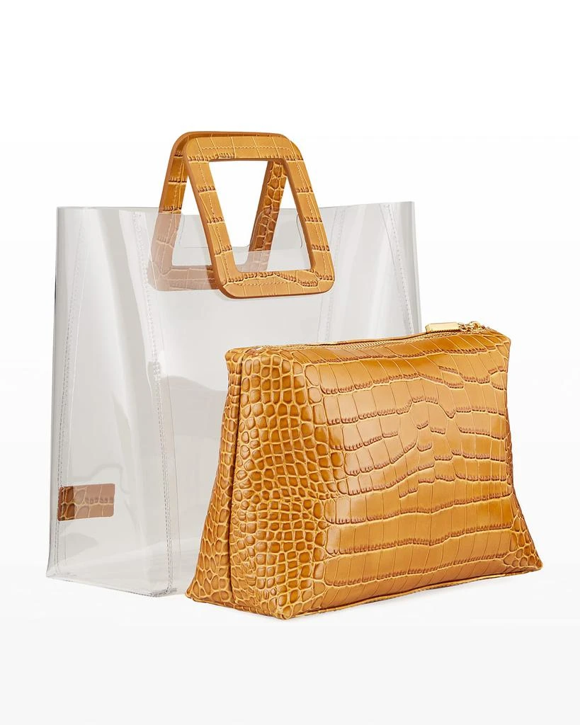 商品Staud|Shirley Clear PVC and Crocodile-Embossed Tote Bag,价格¥1621,第3张图片详细描述