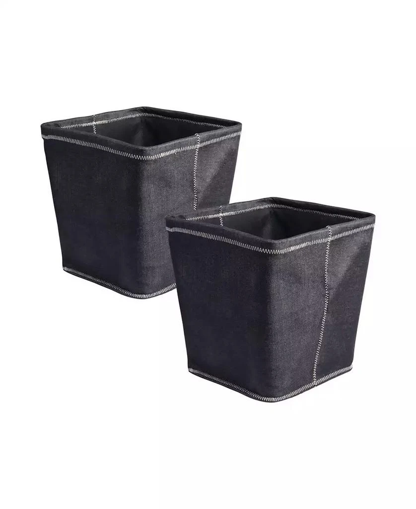 商品Design Imports|Polyester Bin Zig-Zag Stitch Variegated Trapezoid Set of 2,价格¥187,第1张图片
