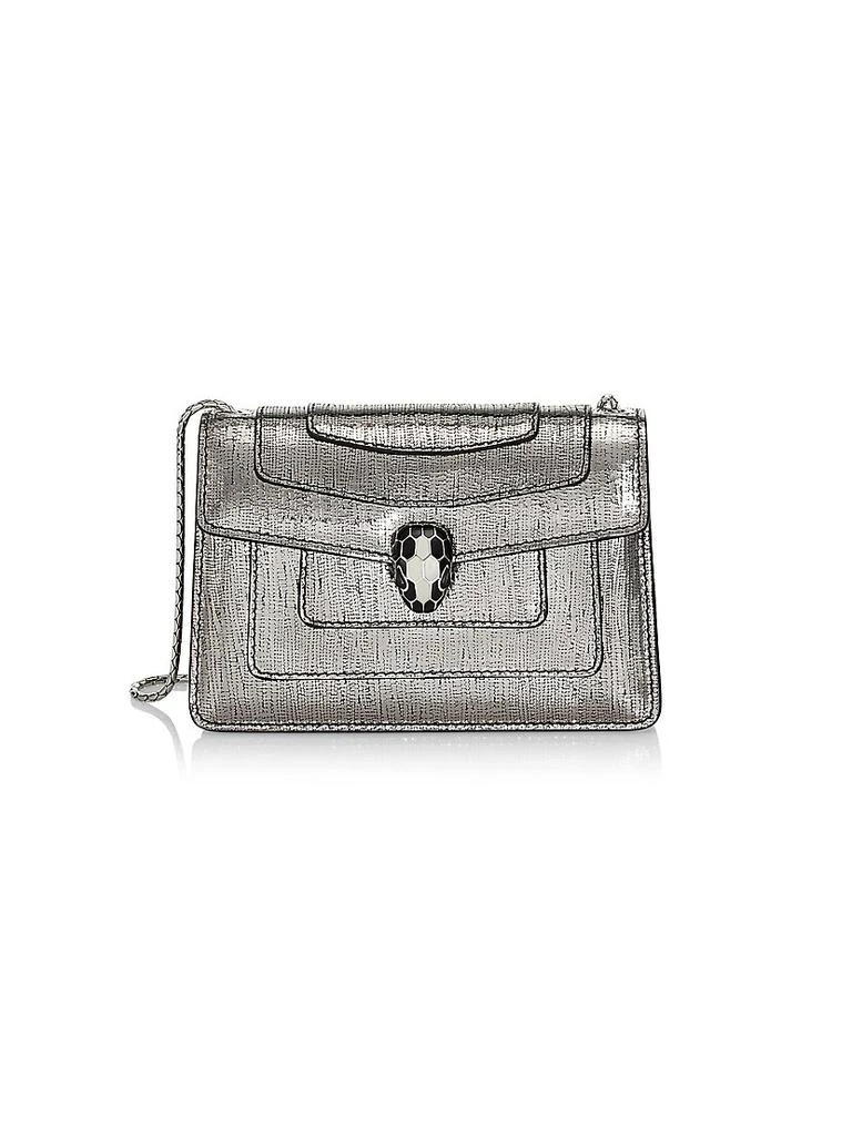 商品BVLGARI|Serpenti Nightbird Metallic Leather Flap Shoulder Bag,价格¥19130,第1张图片