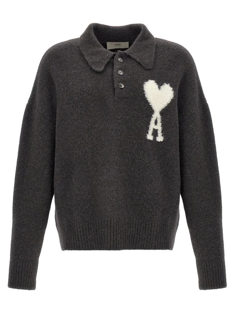 商品AMI|AMI Paris Ami de Coeur Knit Polo Sweater,价格¥3672,第1张图片