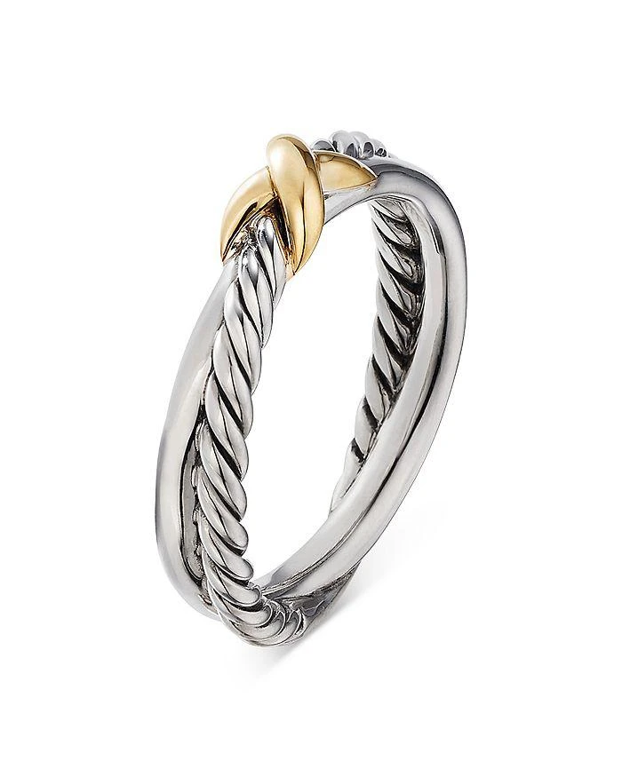 商品David Yurman|Petite X Ring in Sterling Silver with 18K Yellow Gold, 4mm,价格¥2232,第5张图片详细描述